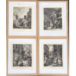 A set of four reproduction Hogarth prints in good modern wooden frames, each 37.5x31, the internal