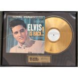 A framed and glazed special edition gold plated Elvis Presley 'Elvis Is Back' record, numbered 194/