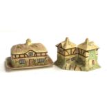 A Kensington ware cottage butter dish; together with a matching salt