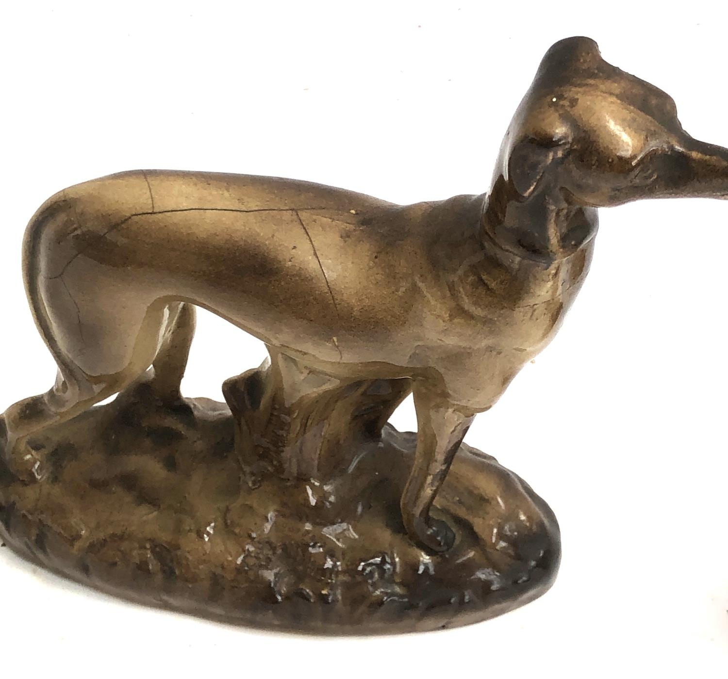 A pair of early 20th century Staffordshire dogs, (af), 17.5cmH - Image 2 of 2