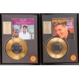 A framed and glazed special edition gold plated Elvis Presley 'The Wonder of You' record, together