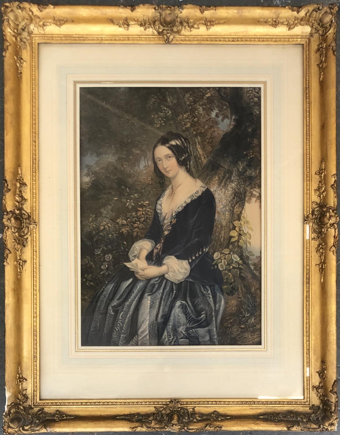 A 19th century Baxter print, 'The Day Before the Marriage', in a gilt gesso frame, 36x25cm