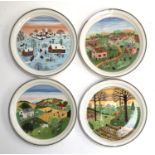 A set of four Vileroy & Boch 'Four Seasons' plates designed by Gerard Laplau, each 23cmD