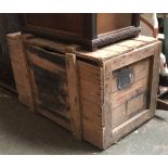 A vintage pine packing crate, 95x56x57cmH