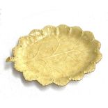 An Italian Decorato A Mano yellow cabbageware dish, 40.5cmL