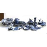 A large quantity of blue and white ceramics to include Cauldon; Abbey pattern; Barretts; Adderley '