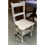 A painted metamorphic library chair/steps, 85cmH as steps