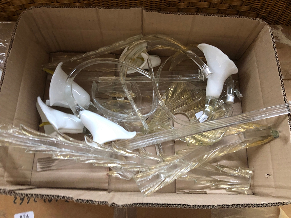 A large quantity of Venetian glass chandelier pieces af