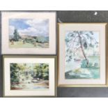 Three 20th century watercolours: G Goodchild, 'Stoodham, South Petherton', 24x32cm; Barbara