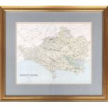 A early 20th Century map of the county of Dorset by Edward Weller. 34cm x 22cm