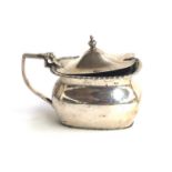 A silver lidded salt with clear glass liner, by Samuel Walton Smith, Birmingham 1895, 2.9ozt