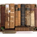 BINDINGS etc. a carton of leather-bound volumes, 18th/19th century. Literature and history,