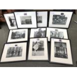 A box of ten black and white photographic prints, some from the Getty Images Gallery, silver gelatin