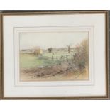 20th century watercolor on paper, 'Bushmead Beagles 1933-1939', initialled F.G.C, 18x36cm