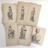 A lot of six 19th Century engravings of statues published by James S. Virtue, to include Erin