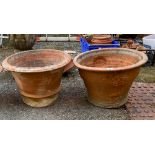 Two large terracotta plant pots