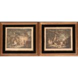 After George Morland, engraved by W. Ward, a pair of colour mezzotints, 'Cottagers' and '