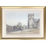 Mary Williams RWA (1911-2002), 'Corfe Castle from West Street', watercolour on paper, signed and