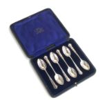 A cased set of six George V silver teaspoons by Josiah Williams & Co, London 1912, 1.98ozt