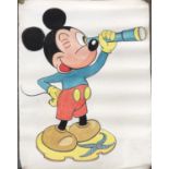 A collection of eight large early 20th century watercolour cartoons of Disney characters