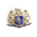 A Garrard & Co. silver and enamel brooch, Worshipful Society of Apothecaries 'Opiferque Per Orbem