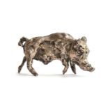 Deborah Van Der Beek (b.1952), silver sculpture of a boar, hallmarked Birmingham numbered 2/25,