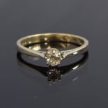A 9ct gold diamond solitaire ring, the old cut diamond approx. 0.25ct, hallmarked for Sheffield,