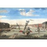After Robert Sayer, 'View of the River Neva in St.Petersburg', coloured engraving, 24x35cm