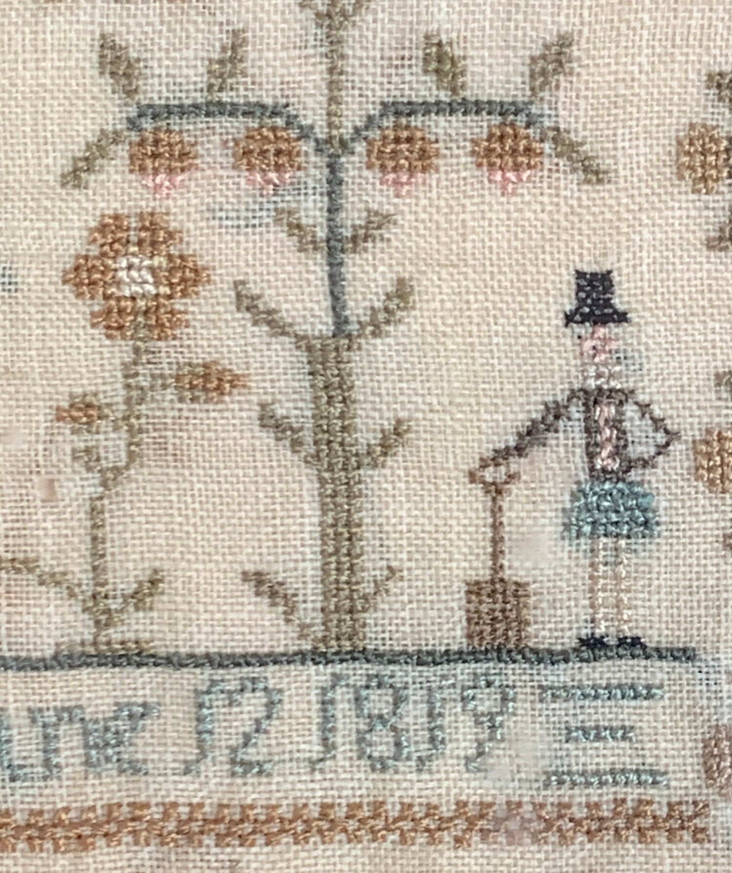 A George III needlework verse sampler by Mary Wickham, aged 11, dated 1819, the verse reading 'The - Bild 5 aus 9