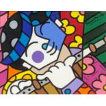 Romero Britto (Brazilian, b.1963), 'Our Song', c.2000, acrylic on board, signed, also signed and