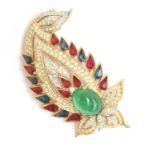 Alfred Philippe for Crown Trifari, a rare 1960s 'Jewels of India' Moghul collection paisley form