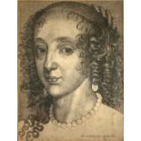 Wenceslaus Hollar (1607-77), a 17th century engraving of Queen Henrietta Maria, after the portrait