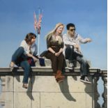 Peter Rocklin (b.1956), 'Watching the Parade, 2011', oil on panel, 122x122cm