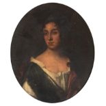 18th century English school, half portrait of Miss Chamberlayne of Wickham, Wife of the Third George