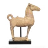 A Chinese terracotta horse, Han dynasty c.206 BC - 220 AD, approx. 120cm high