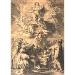 Bolswert after Rubens, 'Assumption of the Virgin Mary', 17th century engraving, 63x45cm