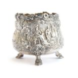 A large George III silver and silver gilt master salt, by Edward Farrell, London 1818, cast with