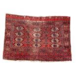 A small Tekke Turkmen rug, late 19th century, 85x128cm