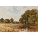 Edmund Morison Wimperis (1835-1900), Cattle grazing in a river landscape, watercolour on paper,