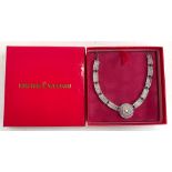 A Butler & Wilson costume jewellery necklace with panels of alternating rows of diamante and