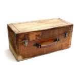 A vintage wooden box, sections to interior, 45cmW