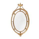 A 20th century giltwood and composition wall mirror in George III style, 83cm high, 47cm wide