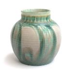 Gladys Rogers for Royal Lancastrian, a green glaze lapis ware vase, numbered 3255, marked ETR for