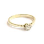 A 9ct gold diamond solitaire ring, the diamond approx. 0.25ct, hallmarked for Sheffield, size T 1/2,