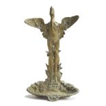 A late 19th century Aesthetic movement brass stick stand in the form of a crane, 55cm high