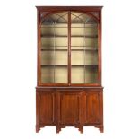 A late Victorian mahogany bookcase c.1880, 136x47x250cmH