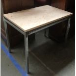 A marble topped chrome occasional table, 42x64x51cmH
