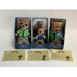 Three Compare the Market meerkat toys, Maiya and Bogdan, boxed with certificate of authenticity