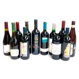 Twelve various bottles of wine, to include Merlot, Shiraz, Sauvignon etc