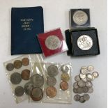 A small quantity of coins to include pre 1947 silver, four pence 1836, 1884, three pence 1891,